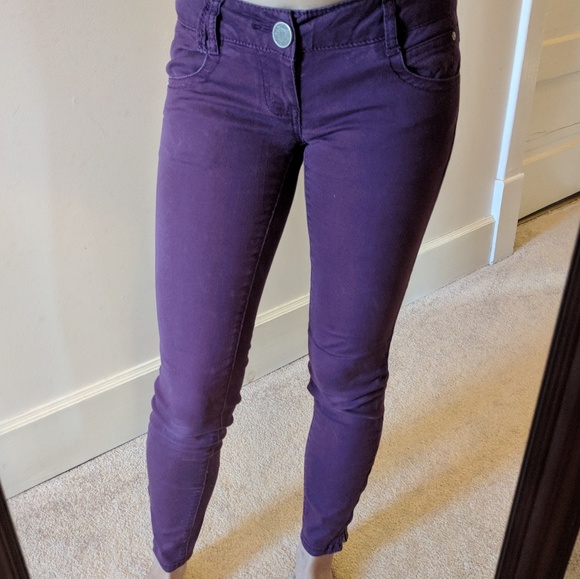 Maroon Rewind skinny jeans sz0 - Picture 4 of 5